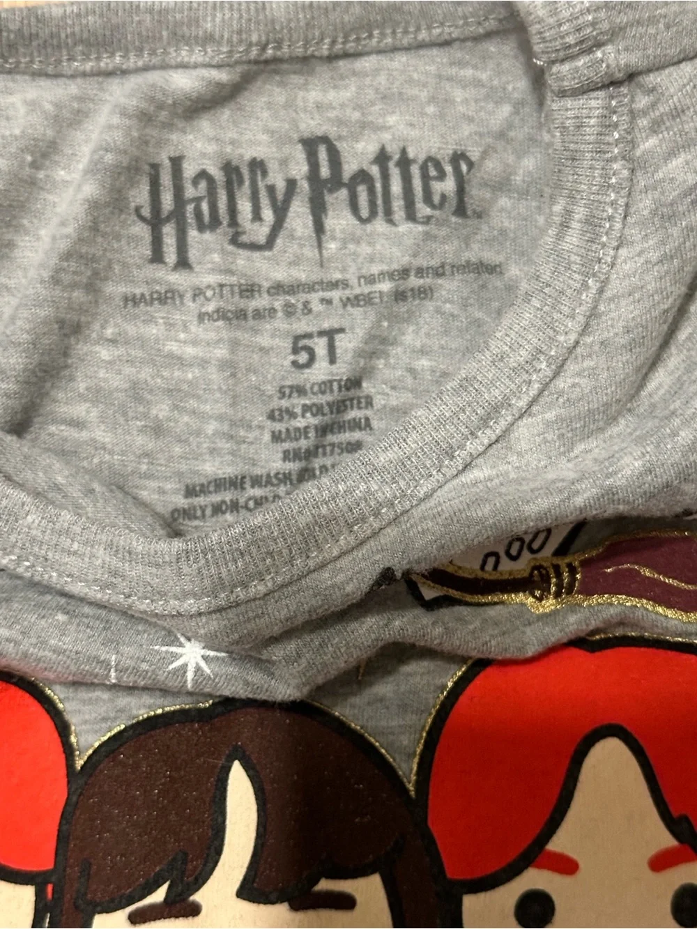 Gryffindor Kids Gray Short Sleeve Tee with Red and Gold Accents
